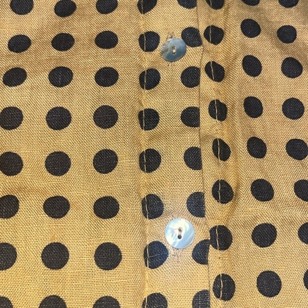Rosemarine Italian Polka Dot Button Front Sleeveless Linen Dress Small‎ - Picture 5 of 11